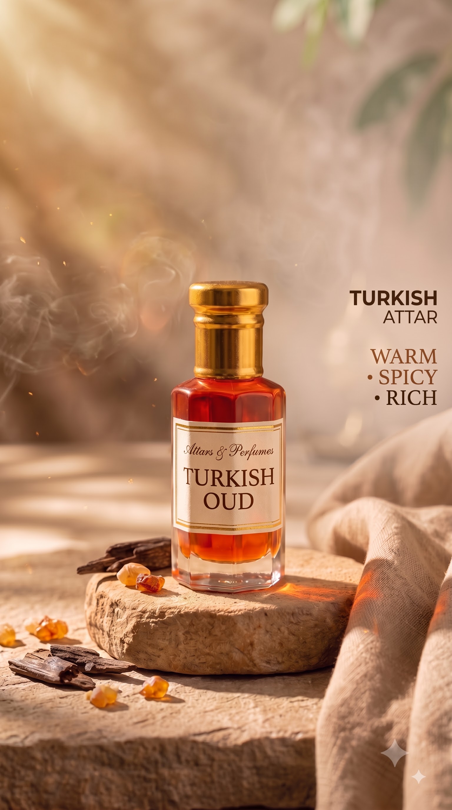 Turkish Oud Golden Smoke Cap Opening